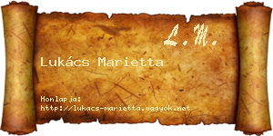 Lukács Marietta névjegykártya