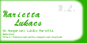 marietta lukacs business card