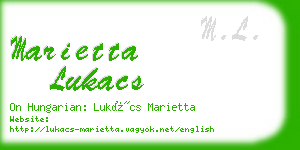 marietta lukacs business card